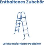 INTEX Metal Frame Pool rund Aufstellpool inkl. Sicherheitsleiter (366 x 122 cm) Rundpool mit Metalrahmen, Volumen ca. 10.680l Navy Blue (28930GH)