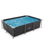 VirtuFit Rundpool Ø366 x 100 cm Anthrazit - inkl. Filterpumpe - Stabil & langlebig - Gartenpool - Familienpool