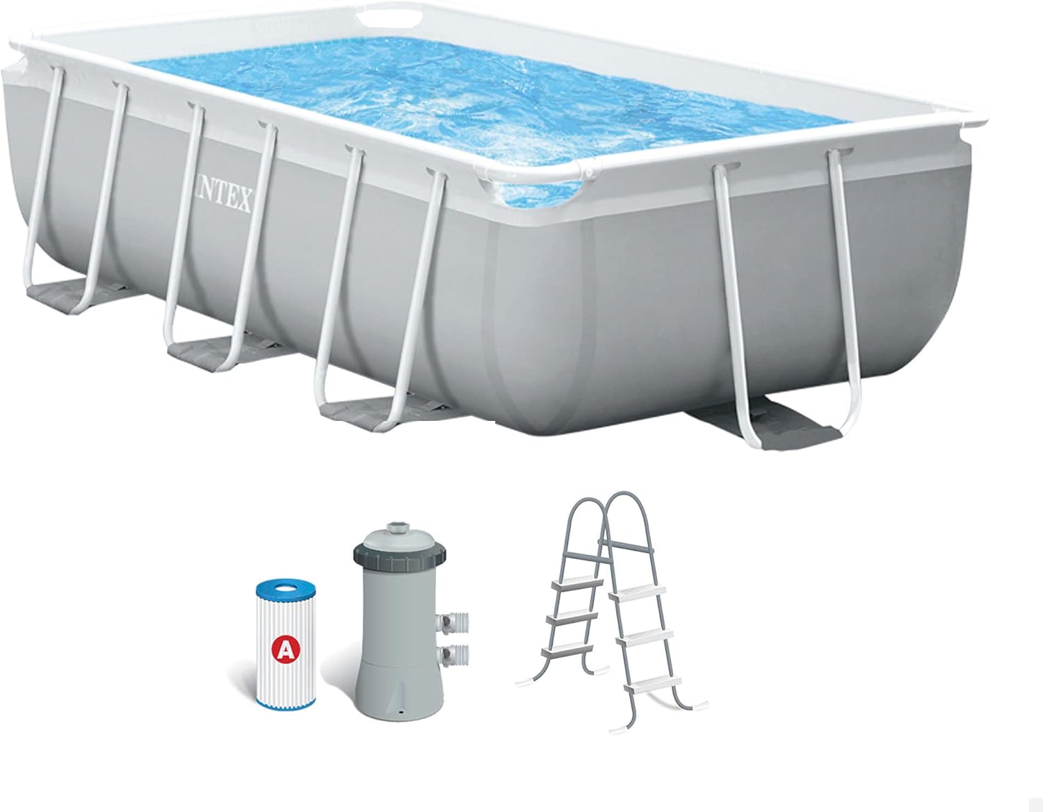 61YKPYsjL8S._AC_SL1500 Intex 3M X 1.75M X 0.8M Prism Frame Rectangular Pool Set