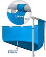Intex 26722NP – Aufstellpool Prism Frame Clearview Rund, Filterpumpe 3785 L/h, Leiter, Bodenplane und Abdeckplane, 12706 L, Stahl und PVC, Grau, 427x107 cm