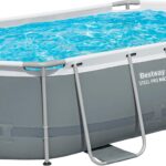 Bestway Steel Pro MAX Solo Pool ohne Zubehör 305 x 200 x 84 cm, grau, oval