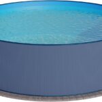 Stahlwandpool rund 300x120cm, Stahl 0,4mm anthrazit, Folie 0,4mm blau, Einhängebiese