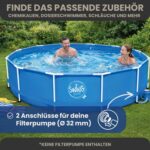 HAF - Swing Frame Pool rund Grau Rattan-Optik (Ø 366 cm, 91 cm tief) - Gartenpool mit 8.300 Liter - Robust, UV-geschützt & korrosionsbeständig - Stabiler Metallrahmen - Schnellaufbau ohne Werkzeug