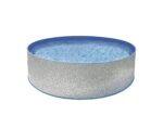 Steinbach Stahlwandpool New Splasher Secure – 011002 – Ø 350 x 90 m – Runder Pool in Weiß und blauer Innenfolie für bis zu 7.800 l Wasserinhalt – Mit Einhänge-Kartuschenfilteranlage und Leiter