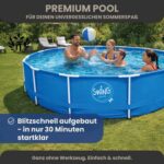 HAF - Swing Frame Pool rund Grau Rattan-Optik (Ø 366 cm, 91 cm tief) - Gartenpool mit 8.300 Liter - Robust, UV-geschützt & korrosionsbeständig - Stabiler Metallrahmen - Schnellaufbau ohne Werkzeug