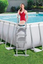 BESTWAY Power Steel Rectangular Pool Set 412x201x122 cm, Stahlrahmenpool-Set mit Filterpumpe und Zubehör