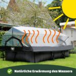 EXIT Toys Soft Grey Pool mit Multifunktionale Abdeckung - 300x200x65cm - Rechteckiger, Kompakter Rahmenpool mit Kartuschenfilterpumpe - Leicht Zugänglich - Für Sauberes und Warmes Poolwasser - Grau