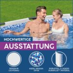 Bestway Steel Pro MAX™ Aufstellpool Komplett-Set mit Filterpumpe Ø 366 x 122 cm, lichtgrau, rund